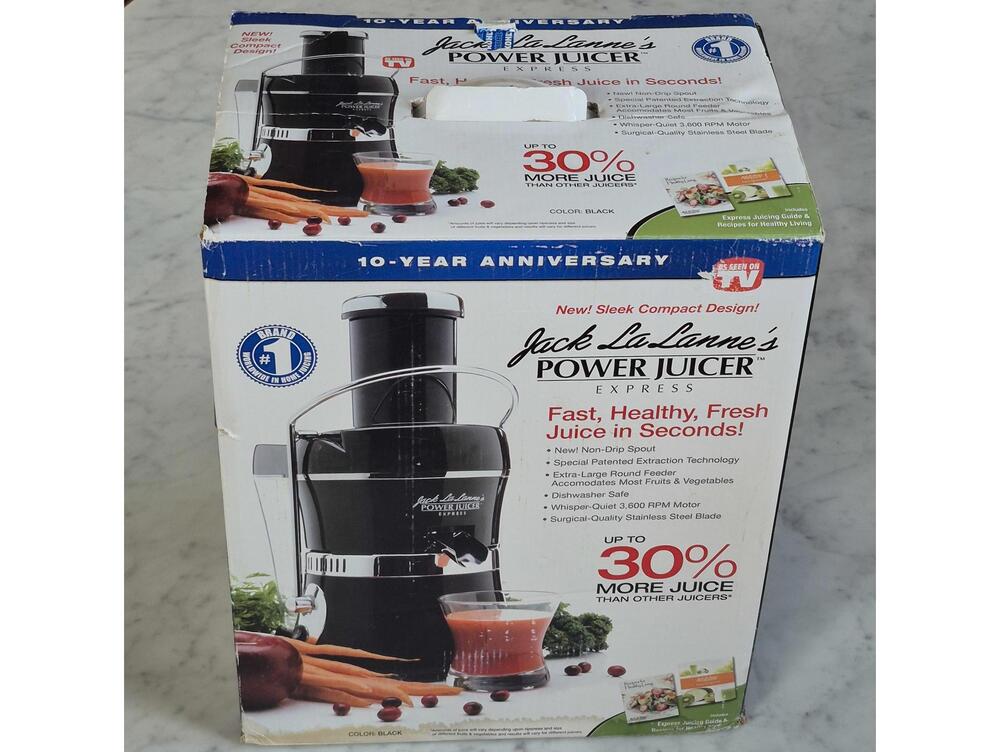 Jack LaLanne Power Juicer Express Black Complete Attachments OPEN BOX - TESTED